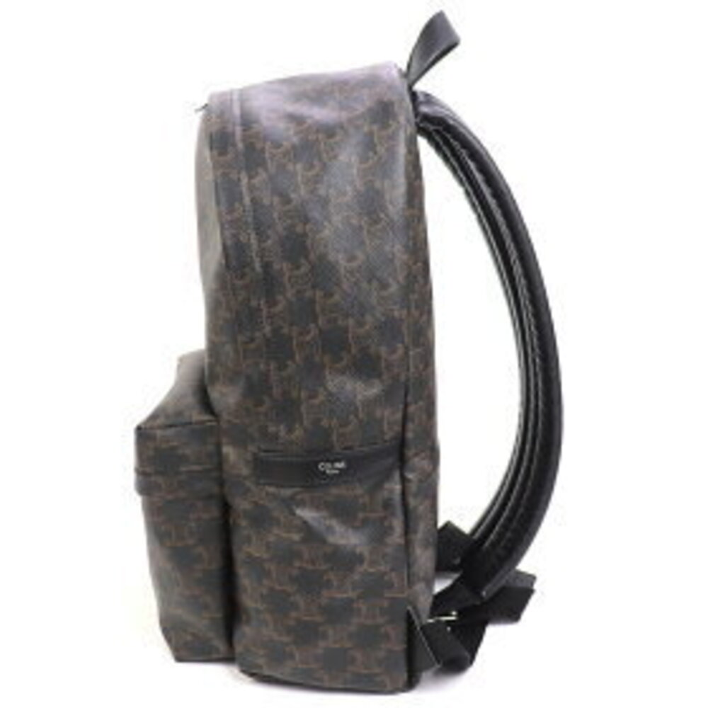Celine Triomphe canvas calfskin backpack black coated leather - Picture 5 of 7